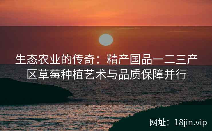 生态农业的传奇：精产国品一二三产区草莓种植艺术与品质保障并行  第2张