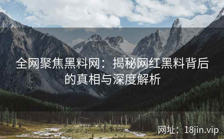 全网聚焦黑料网：揭秘网红黑料背后的真相与深度解析  第2张