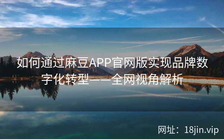 如何通过麻豆APP官网版实现品牌数字化转型——全网视角解析  第2张