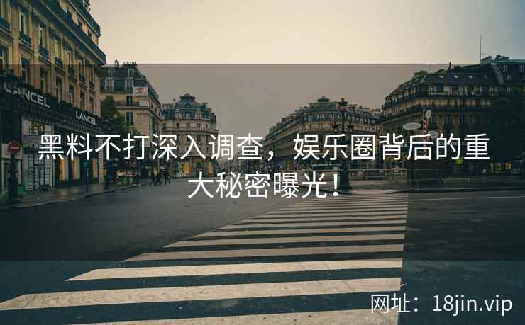 黑料不打深入调查，娱乐圈背后的重大秘密曝光！  第2张