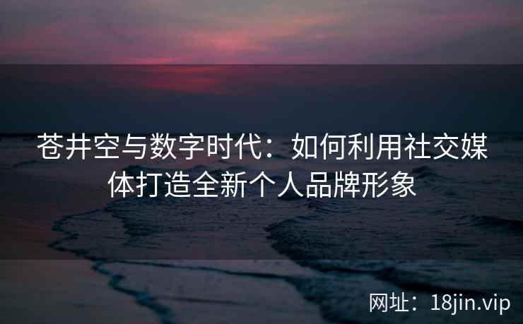 苍井空与数字时代：如何利用社交媒体打造全新个人品牌形象  第2张